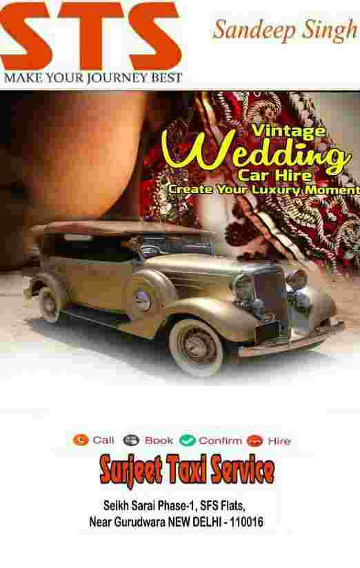 wedding transportation vintage cars in hauz khas